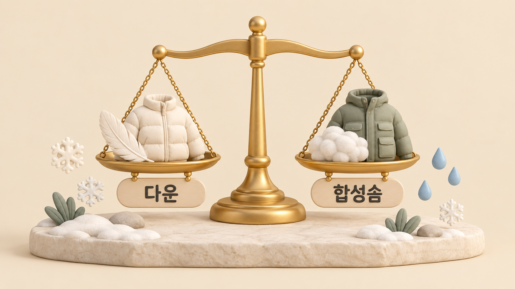 다운과 합성솜 비교