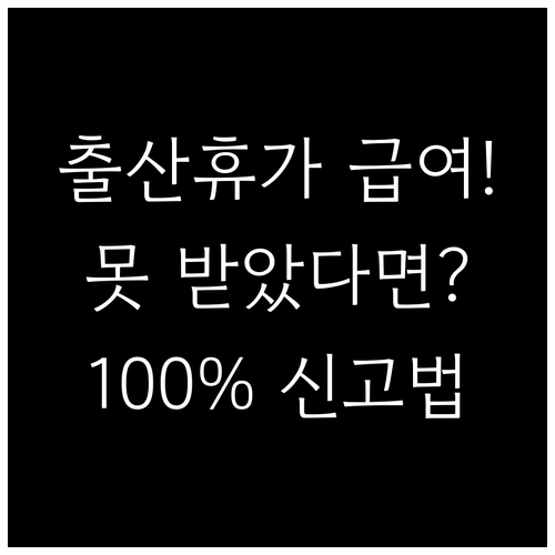고용노동부 민원마당을 활용한 출산휴가..