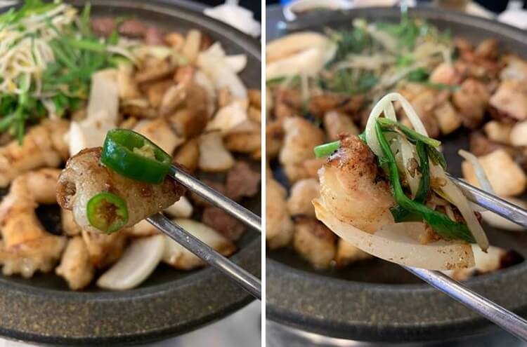 부추, 숙주, 고추와 같이 먹으면 맛있는 곱창