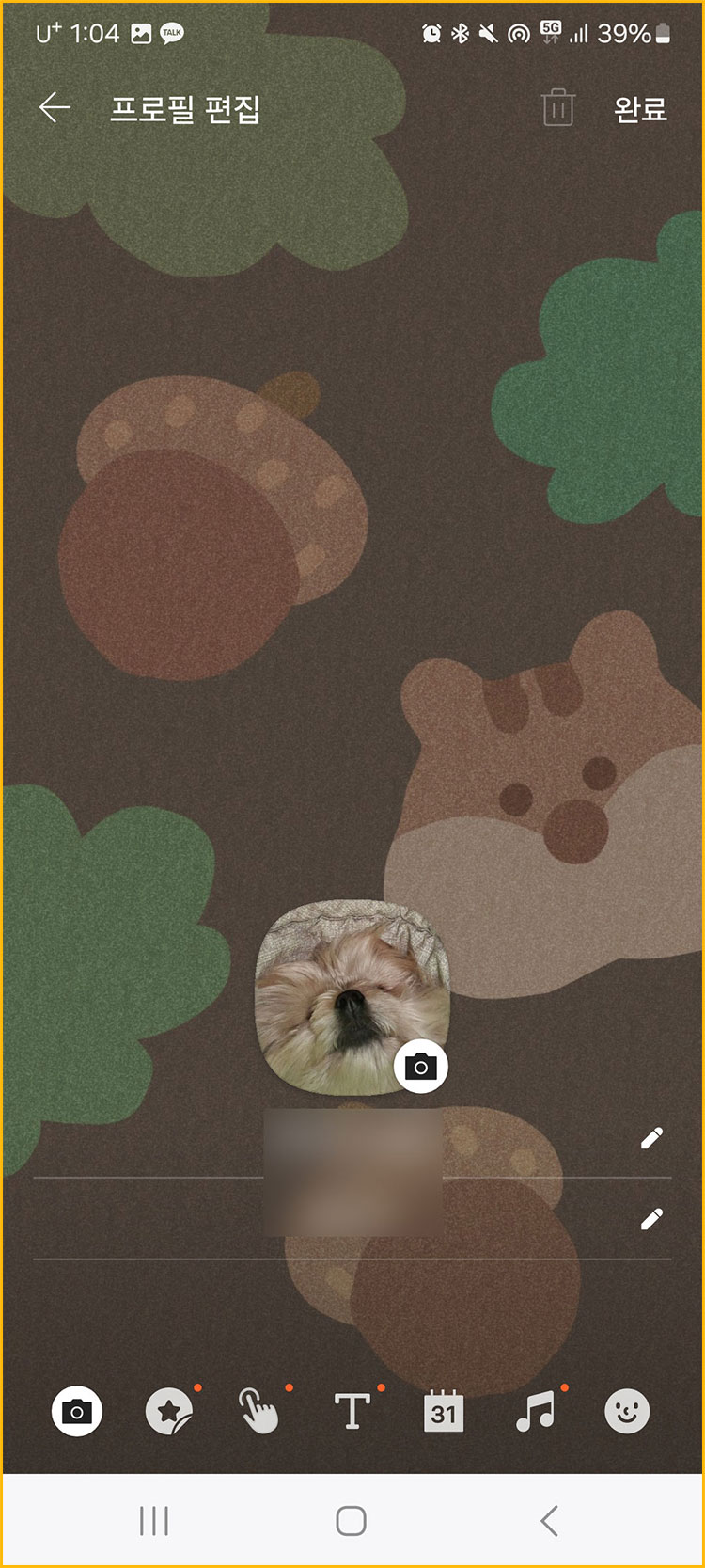 카톡 프로필 배경사진 감성 일러스트로 변경 완료