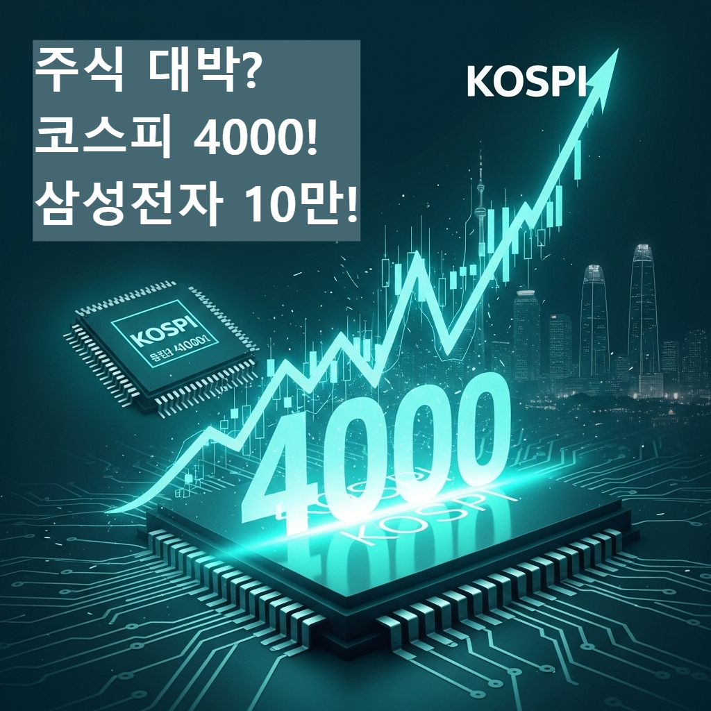 코스피 4000 이미지 삼성전자 주가 10만 이미지