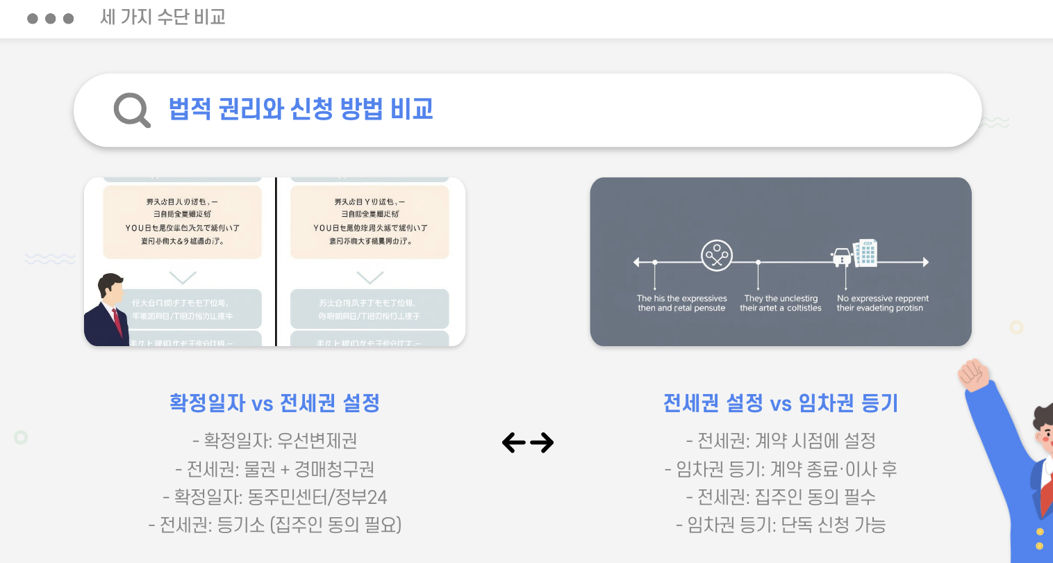 법적 권리와 신청 방법 비교