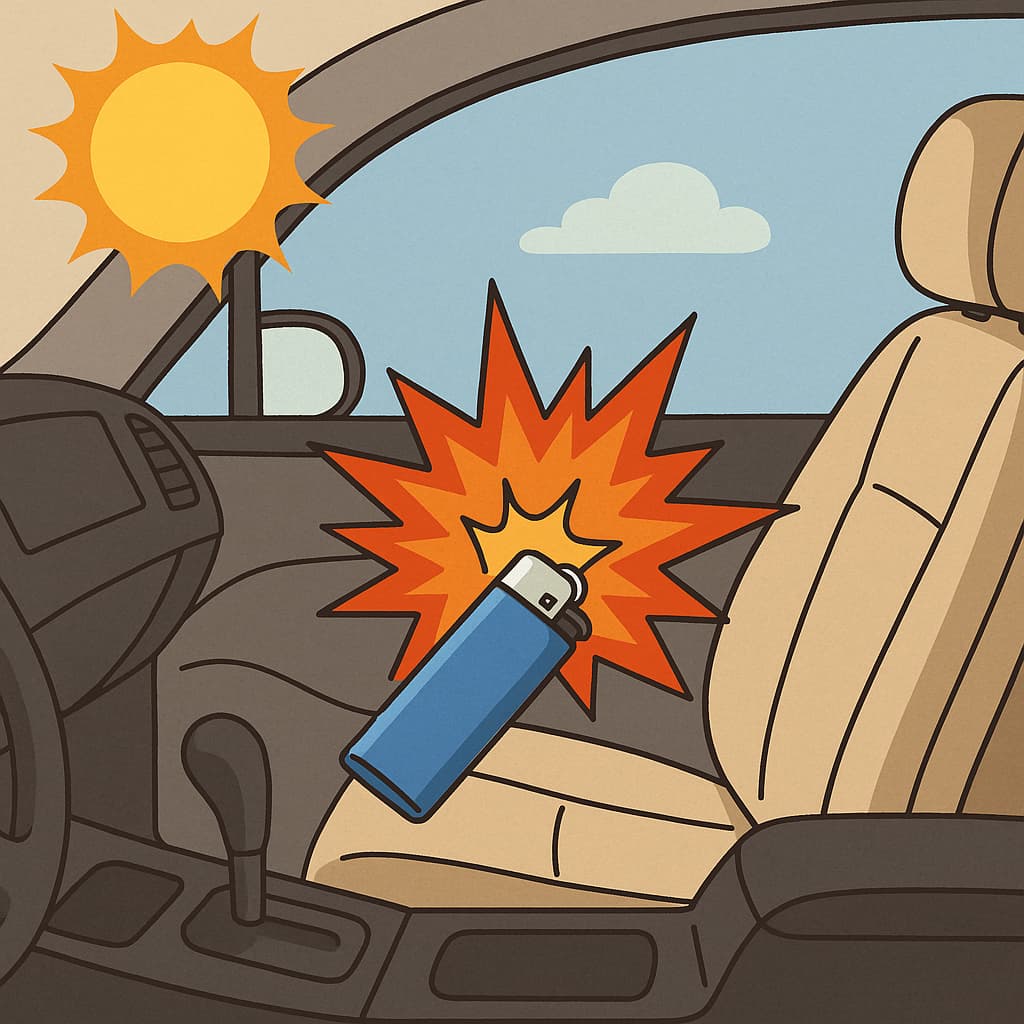 차량내부에서 폭발한 라이터