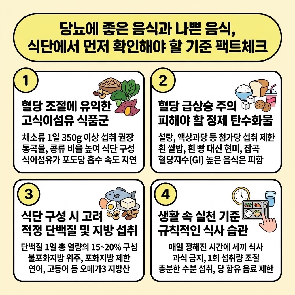 당뇨에 좋은 음식과 나쁜 음식, 식단에서 먼저 확인해야 할 기준