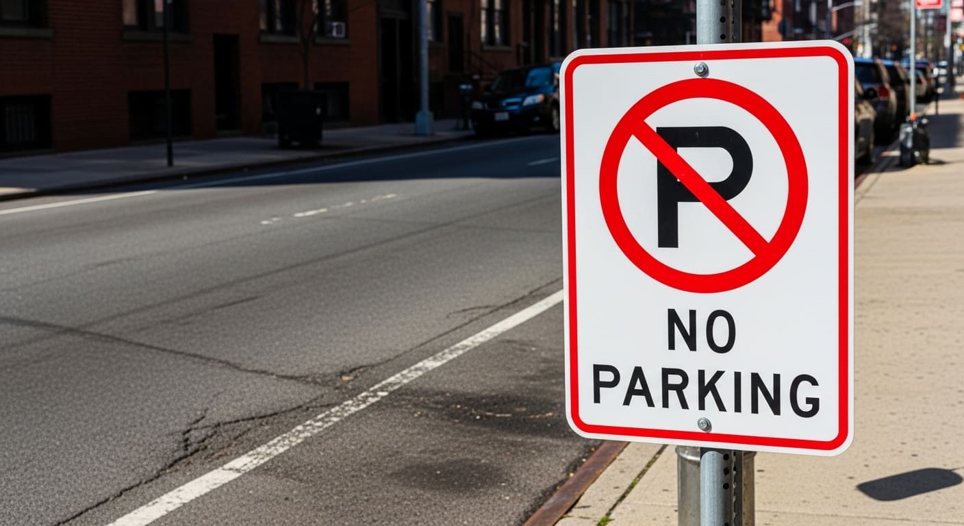 주정차 단속 CCTV가 설치된 도로 현장