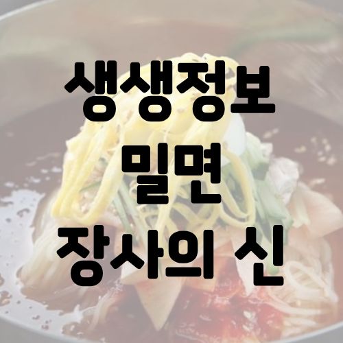 생생정보 밀면 장사의 신