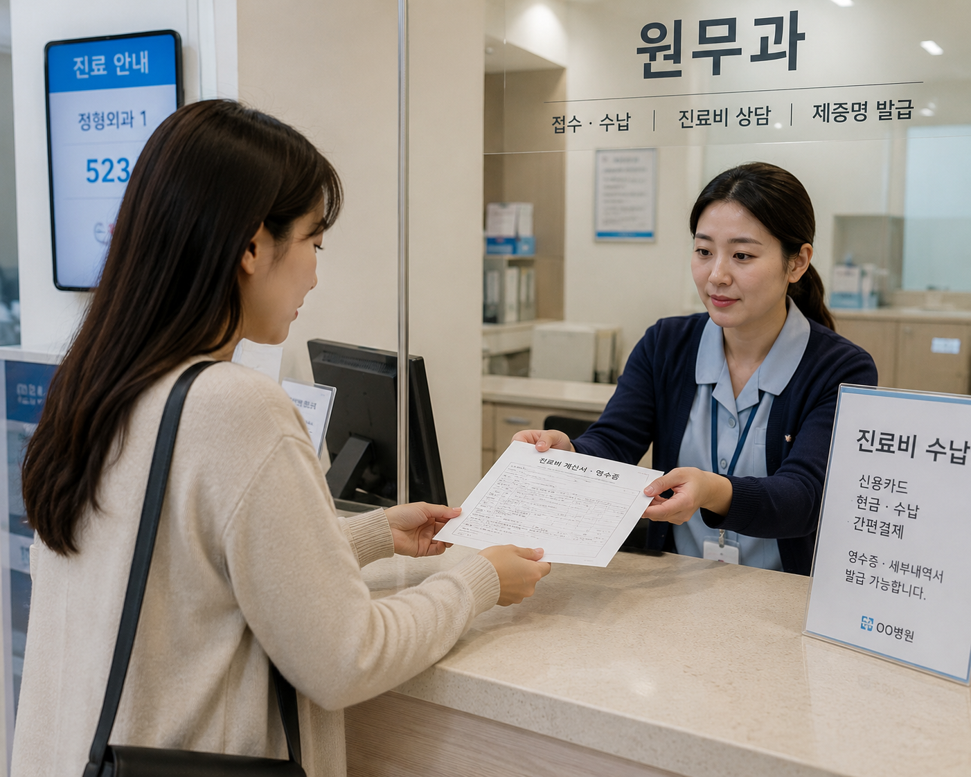 응급실 퇴원 전 원무과에서 실비 보험 청구를 위한 진료비 세부내역서 발급 받는 방법
