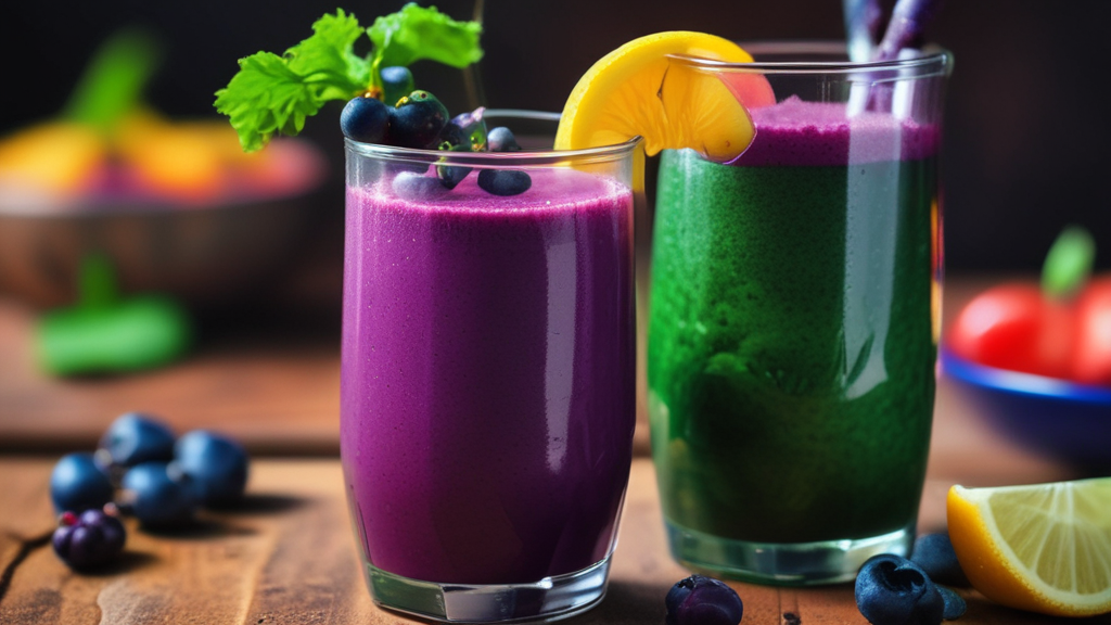 건강 주스 면역력 항산화 항암 퍼플 스무디 관련 곱게 갈린 퍼플 스무디 이미지