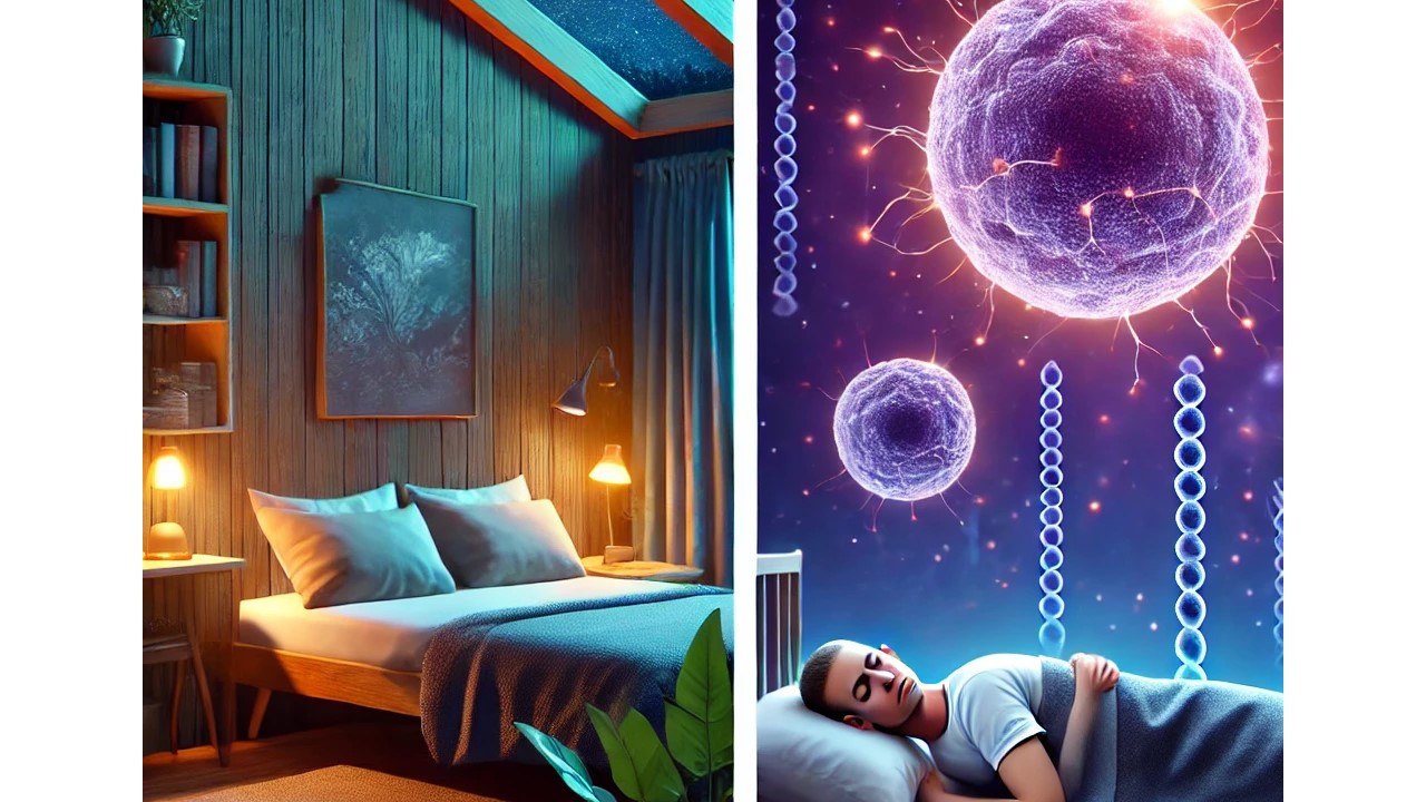 편안한 침실에서 깊은 숙면을 취하는 모습