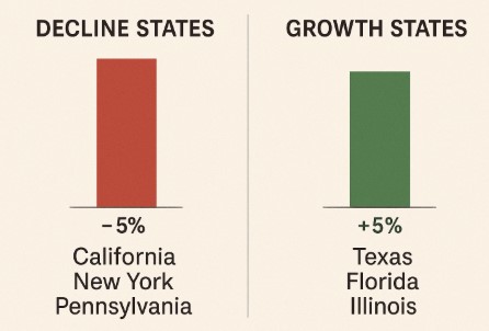 미국 유학생 감소세 주와 성장세 주 직접 비교 사진