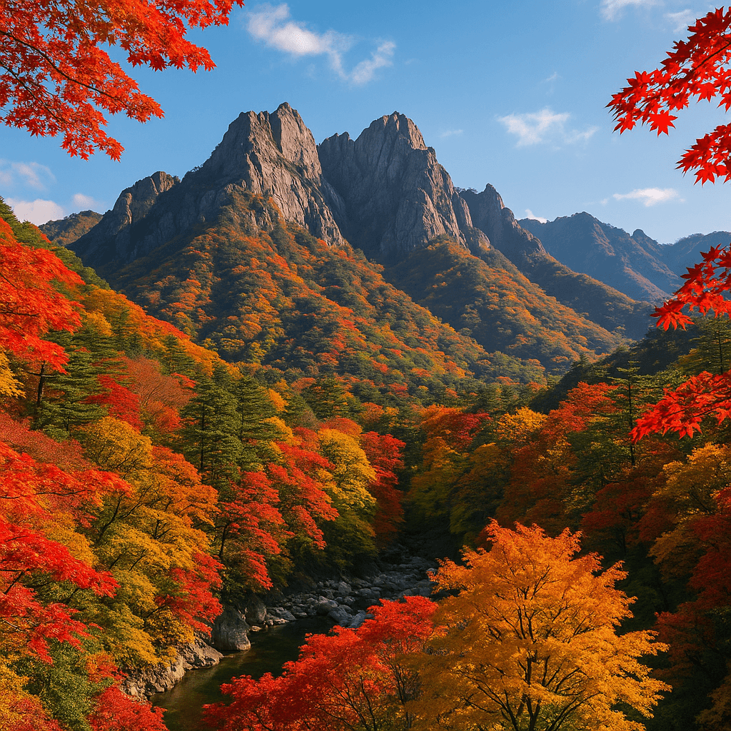 9월 설악산 국립공원의 가을 단풍, 절경이 빚어내는 한국의 아름다움