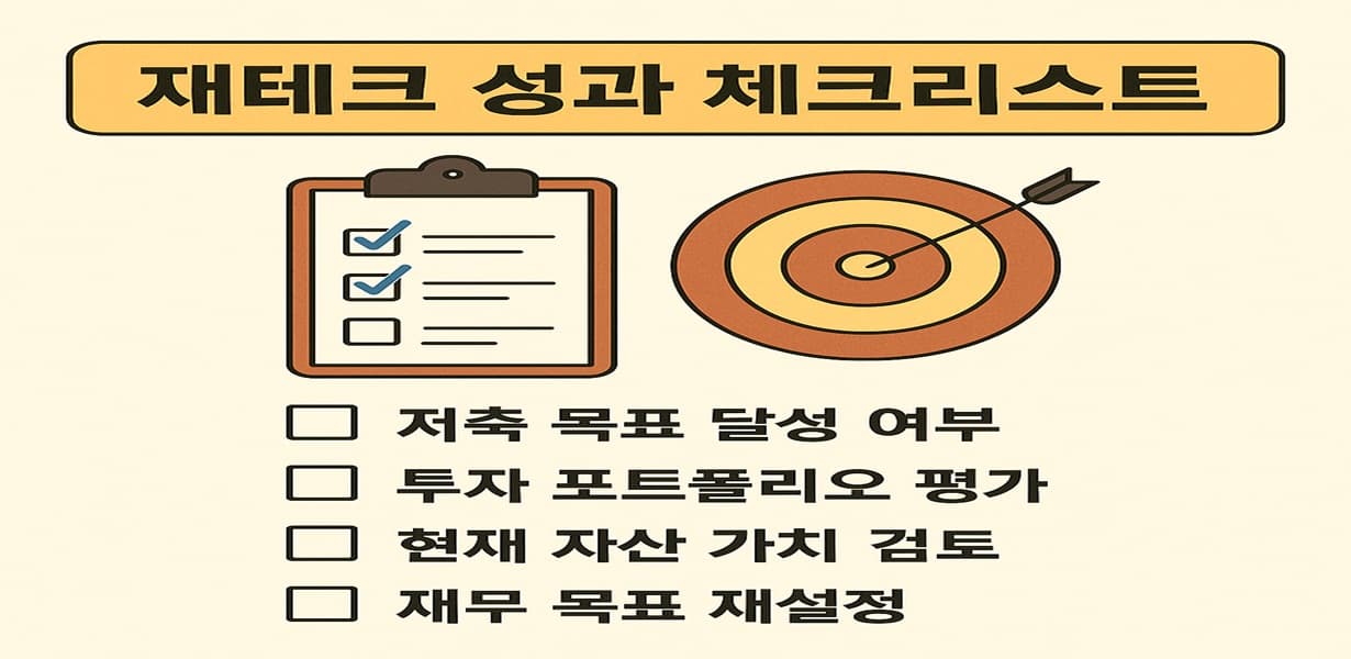 재테크 성과를 점검하기 위한 체크리스트 인포그래픽 이미지