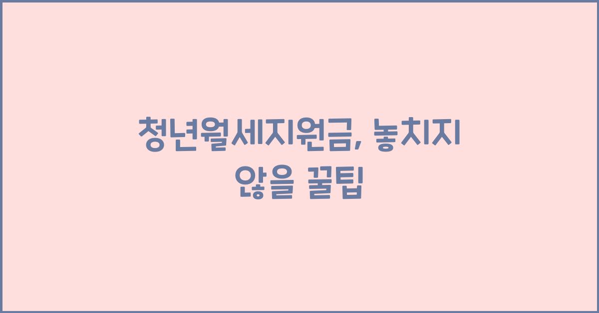 청년월세지원금