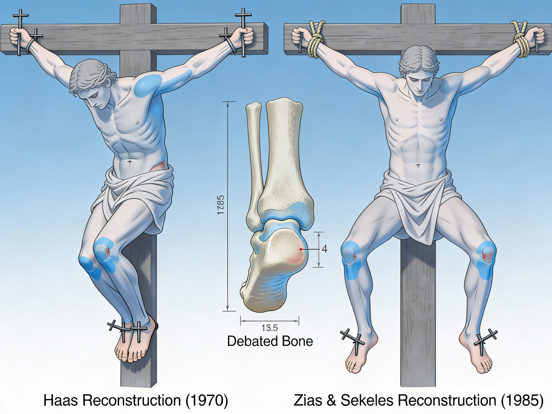 큰 논쟁: 여호하난의 십자가형 자세에 대한 두 가지 상반된 재구성