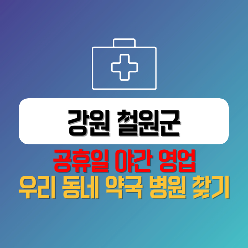 강원 철원군 공휴일 야간 영업 우리 동네 약국 병원 찾기