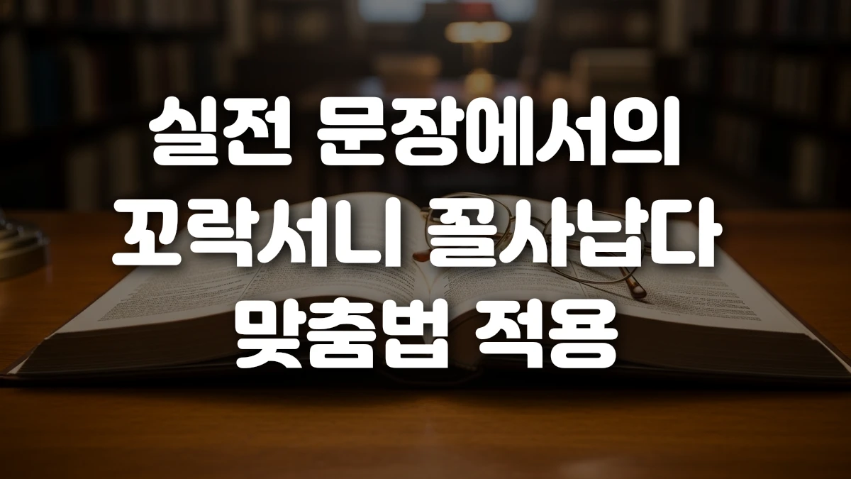 실전 문장에서의 꼬락서니 꼴사납다 맞춤법 적용
