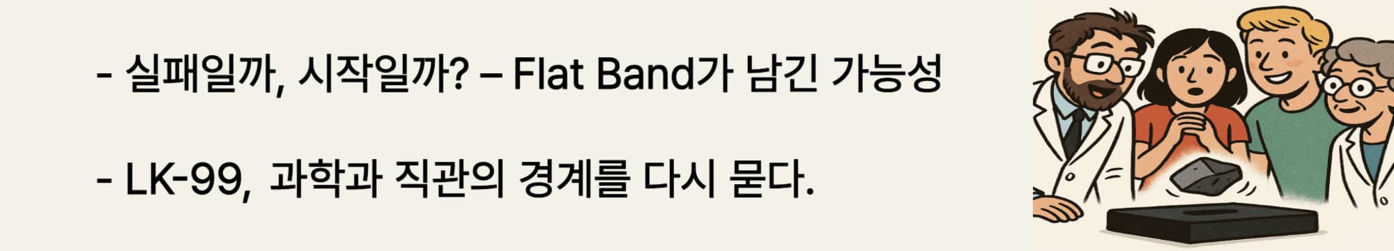 실패일까, 시작일까? &ndash; Flat Band가 남긴 가능성. LK-99, 과학과 직관의 경계를 다시 묻다.