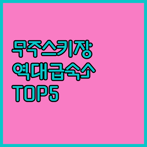 무주 스키장 근처 숙소 추천 TOP ..