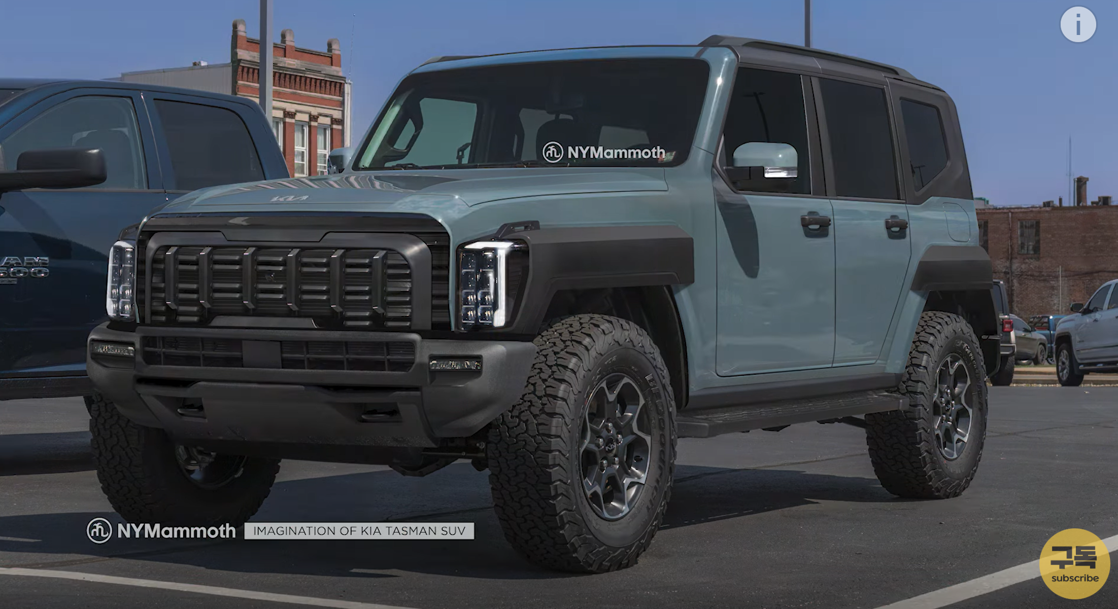 기아가 프레임바디 픽업트럭 '타스만'의 티저 이미지를 공개한 가운데, 이를 기반으로 한 정통 오프로드 SUV 상상도가 공개돼 주목받고 있다.