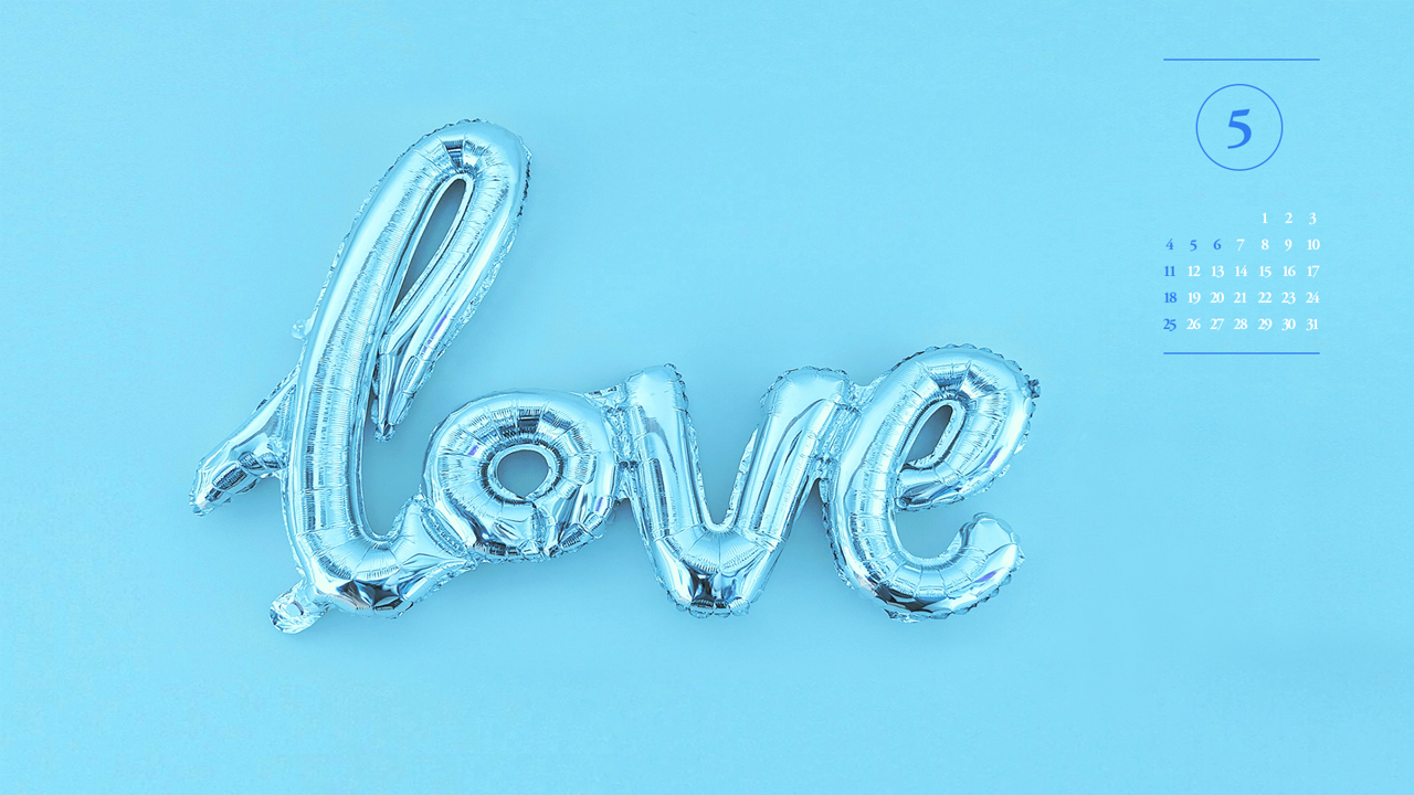 04 Love 글자 풍선 A - 2025년5월 노트북배경화면
