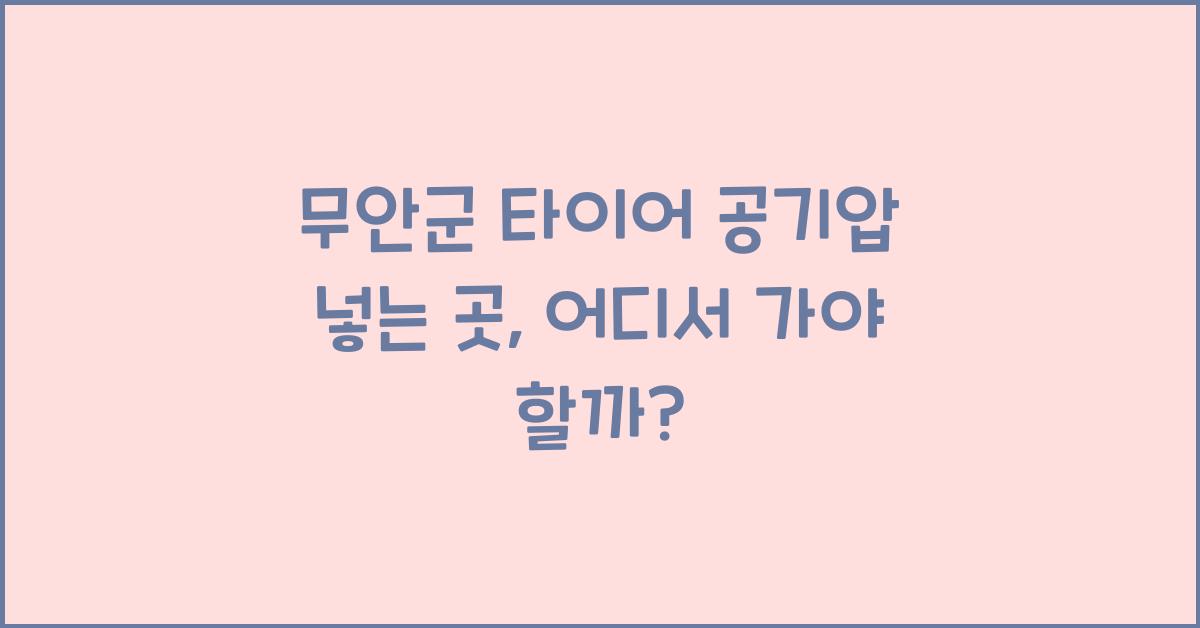 무안군 타이어 공기압 넣는 곳