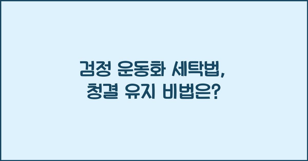 검정 운동화 세탁법