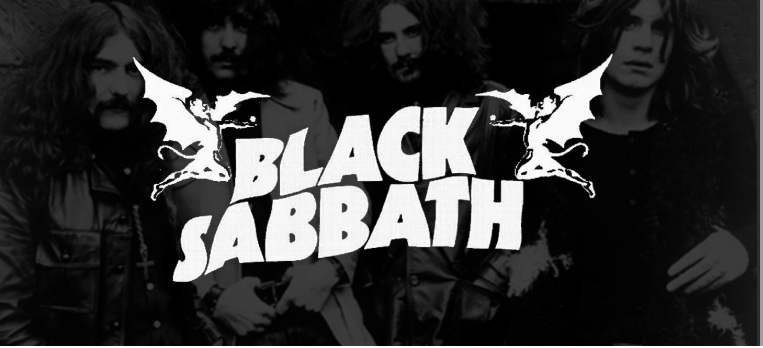 Black Sabbath의 로고와 멤버들의 사진