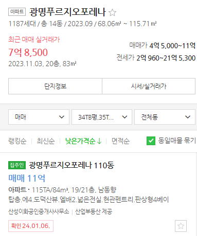 매물가격