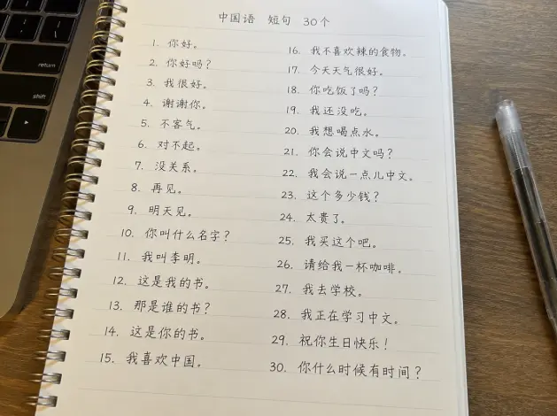 중국어 짧은 문장