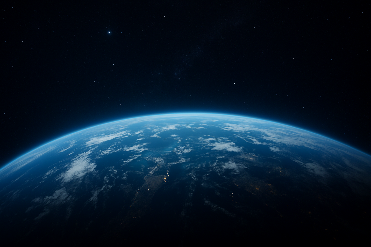 우주 공간에서 본 아름다운 지구의 모습