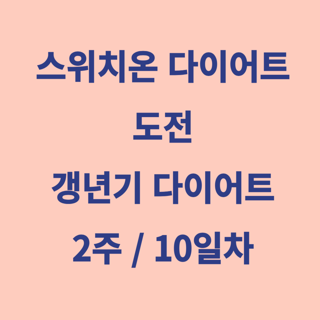 스위치온 다이어트 도전 갱년기 다이어트 2주 10일차