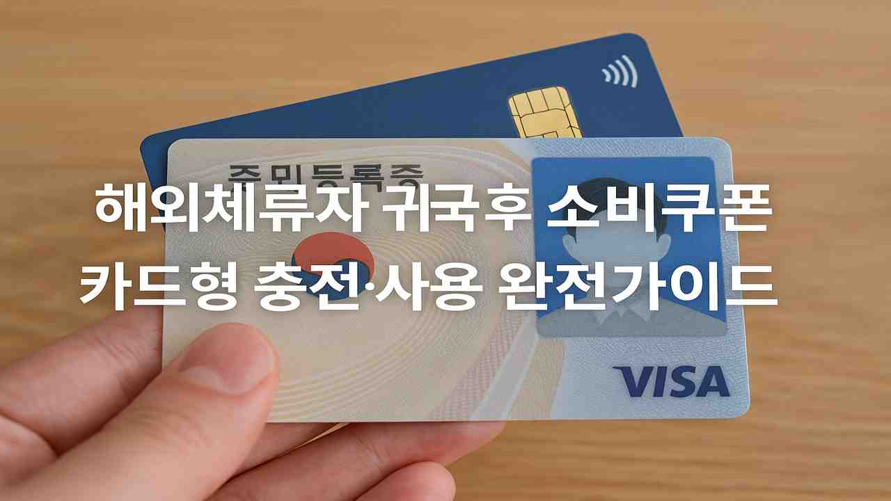 해외체류자 귀국 후 민생회복 소비쿠폰 카드형 충전·사용