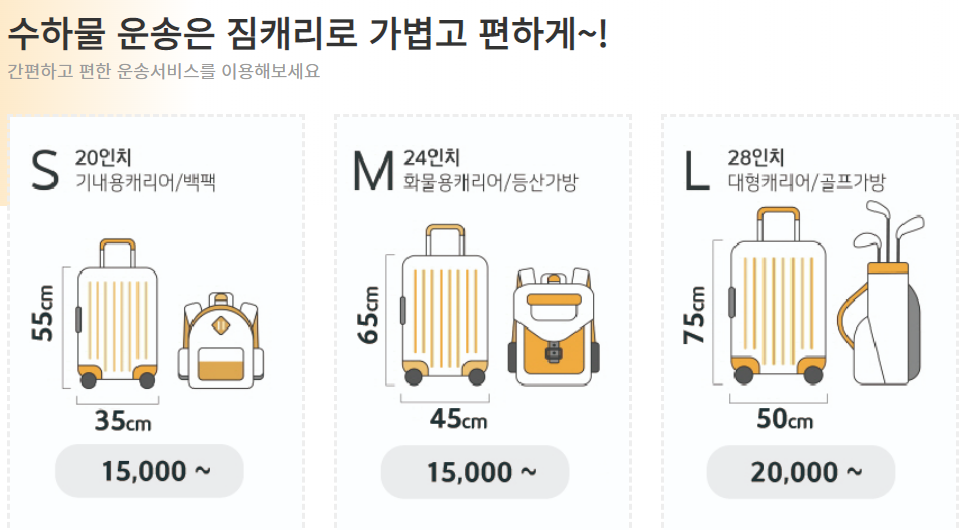 수하물사이즈 비용