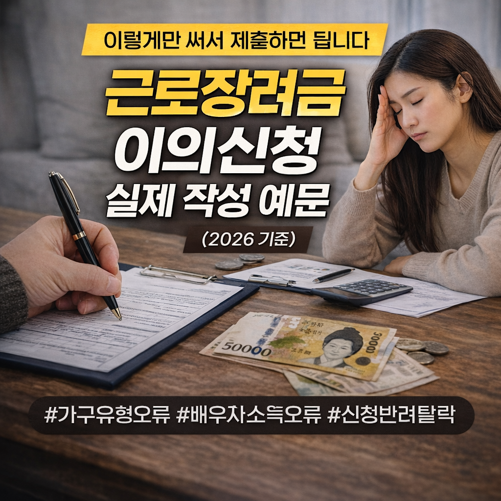 근로장려금 이의신청 실제 작성 예문 공개 (2026 기준)