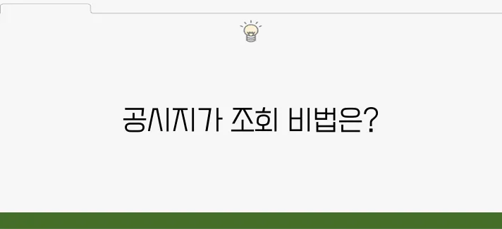 토지 공시지가 조회 방법 및 갱신 주기 확인
