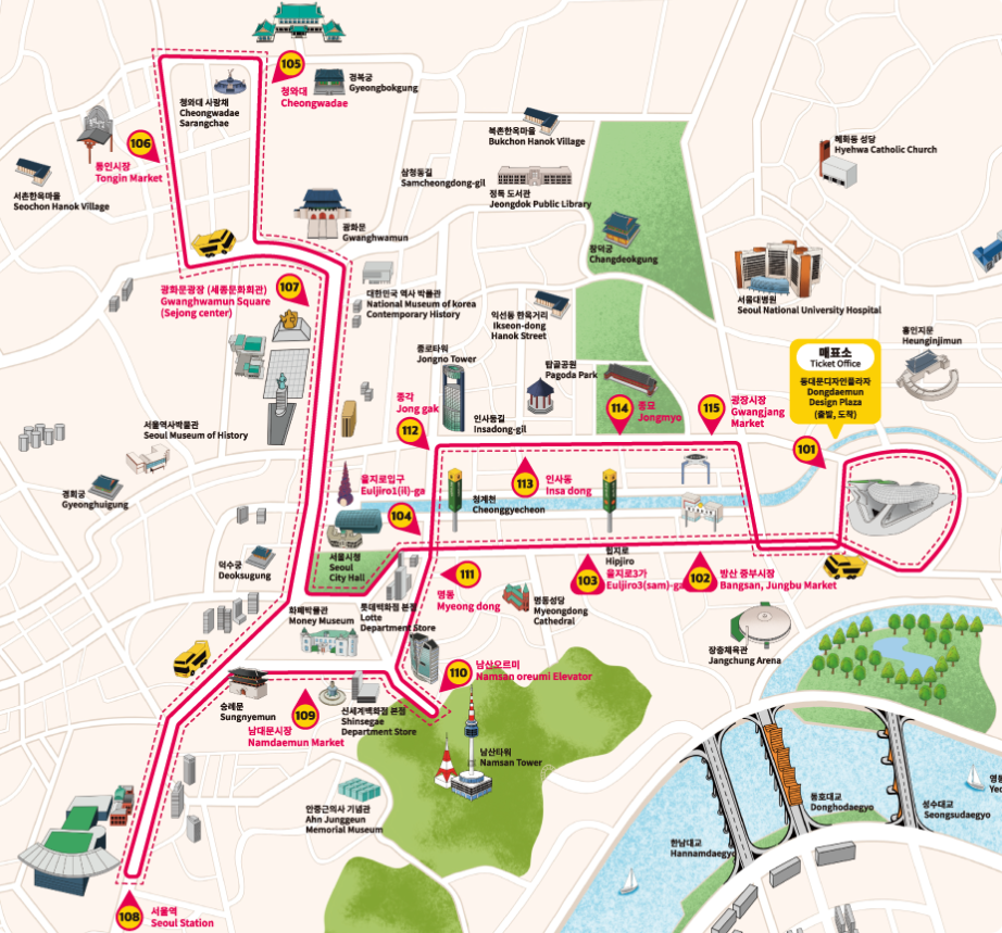 노랑풍선버스 노선도