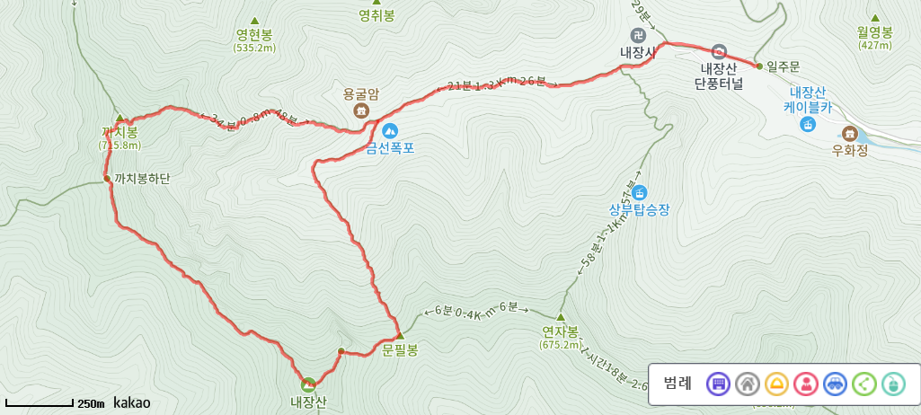 내장산 등산코스, 등산지도, 등산코스 추천