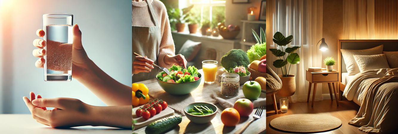 운동 없이 체중을 관리하는 생활 습관 이미지