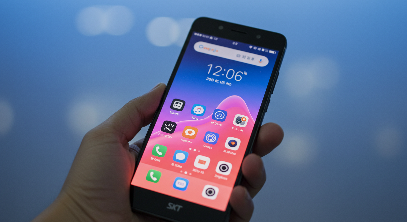 스마트폰 사용하는 모습