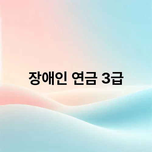 장애인 연금 3급