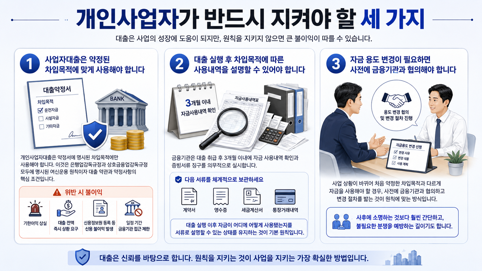 개인사업자가 지켜야 할 세가지 사항