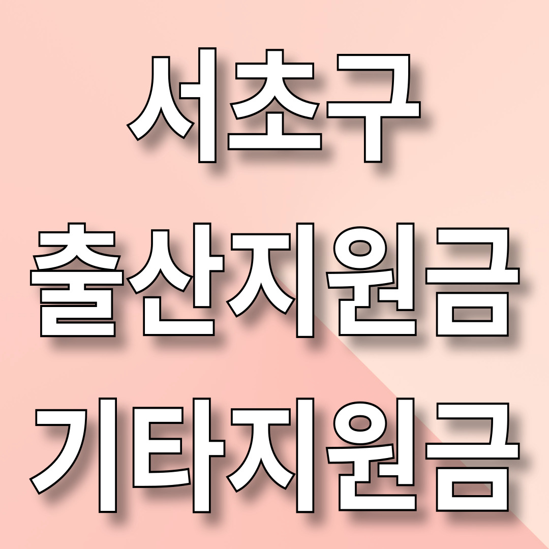 서초구 출산지원금