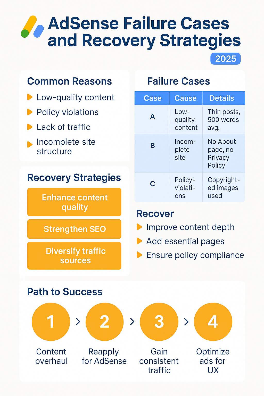 [애드센스 블로그] 애드센스 실패 사례와 극복 전략 2025년 블로그 운영 가이드