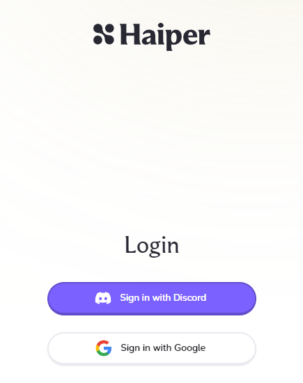 Haiper AI 로그인