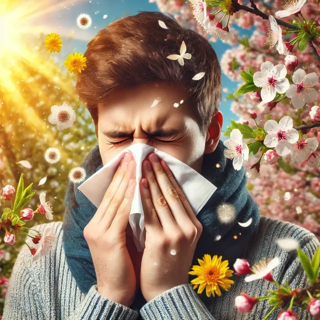 봄철 코 알레르기와 관련된 사진