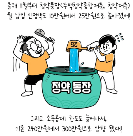 주택청약통장 25만원 11월부터 적용