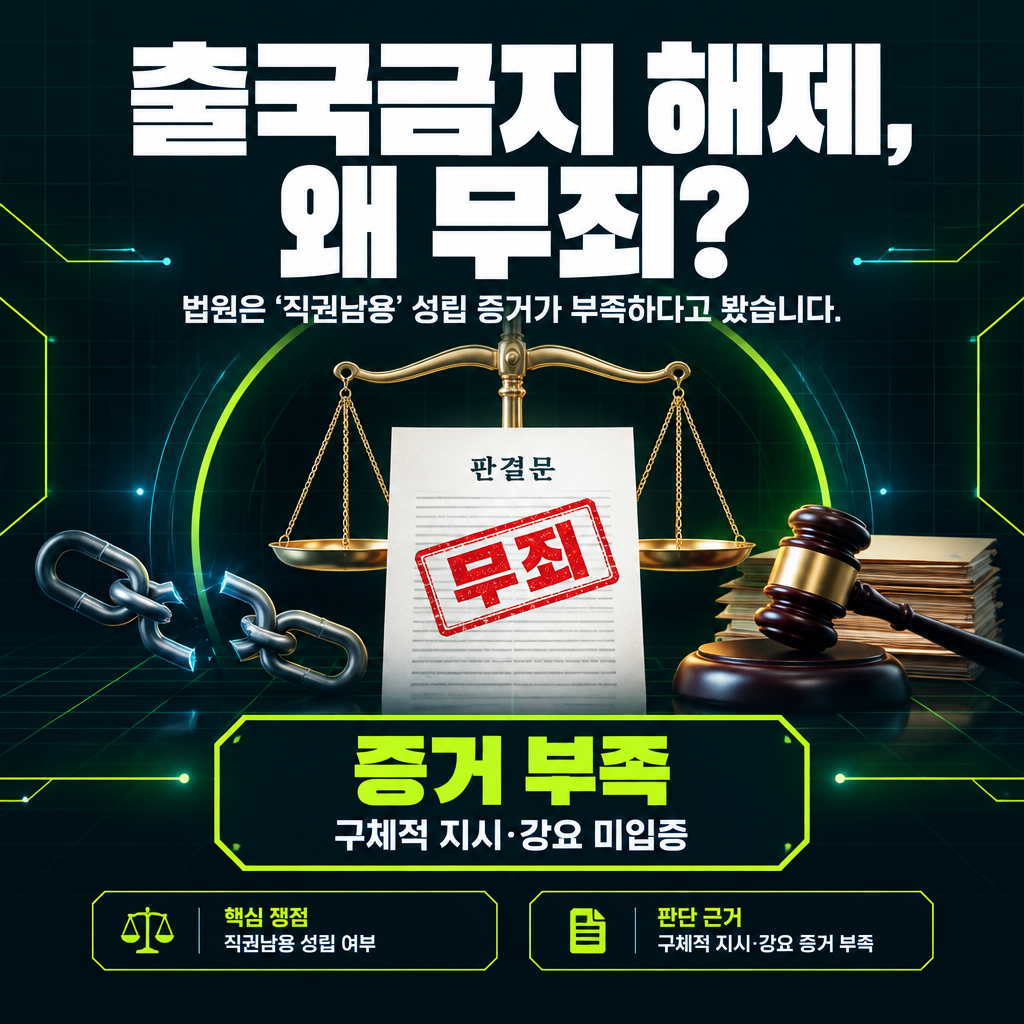 출국금지 해제, 왜 무죄?