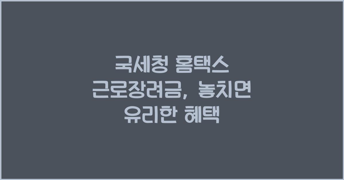 국세청 홈택스 근로장려금