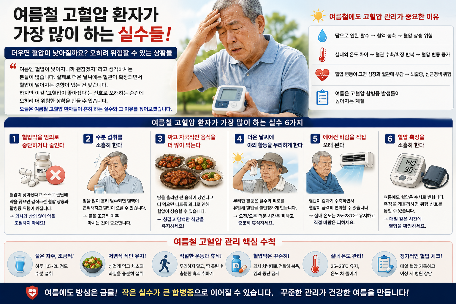 여름철 고혈압 환자가 가장 많이 하는 실수들