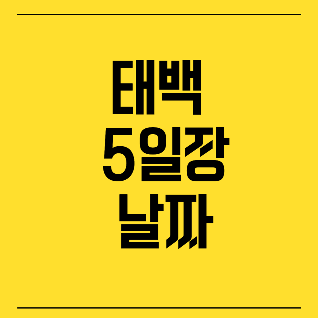 태백 5일장 날짜